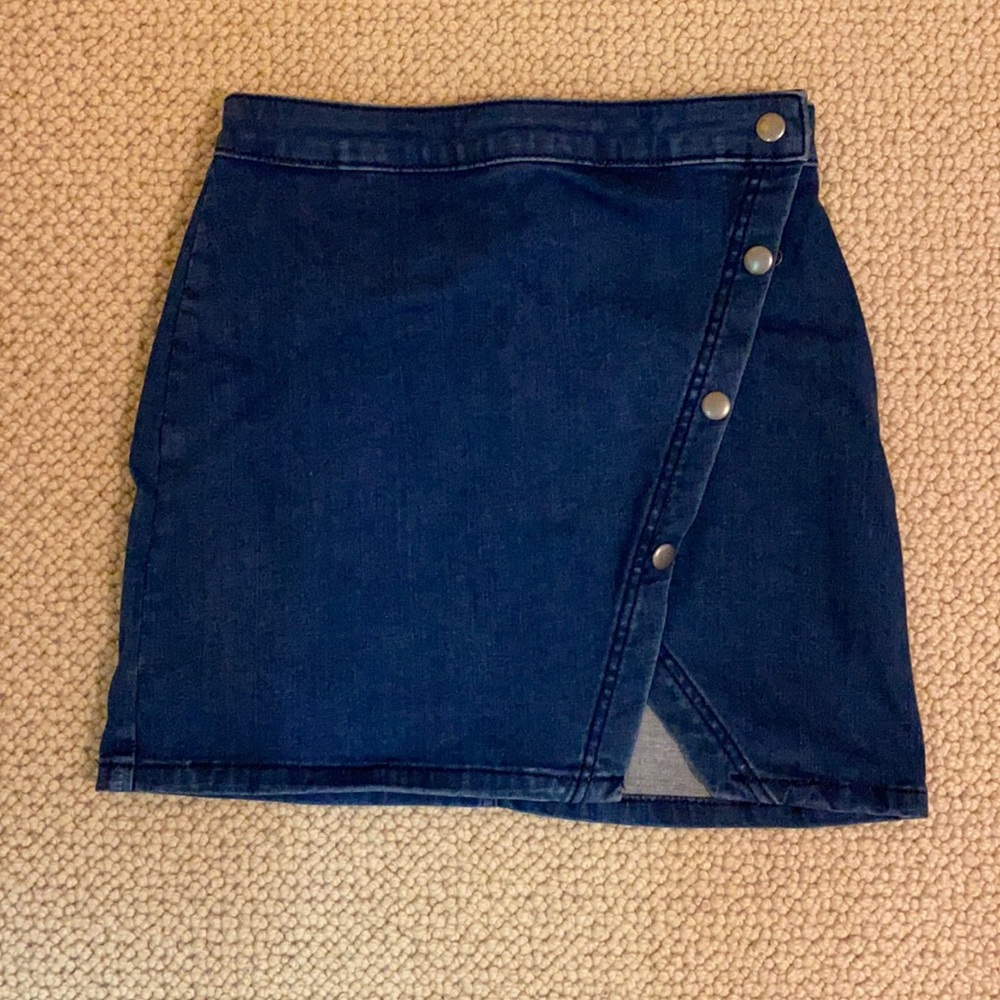 Free People Denim Snap Skirt